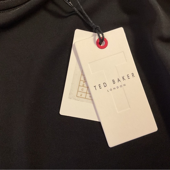 New - Ted Baker Shavon V Neck Tank Top Black with Silver Stitching - Picture 6 of 16